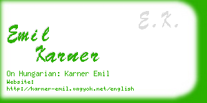 emil karner business card